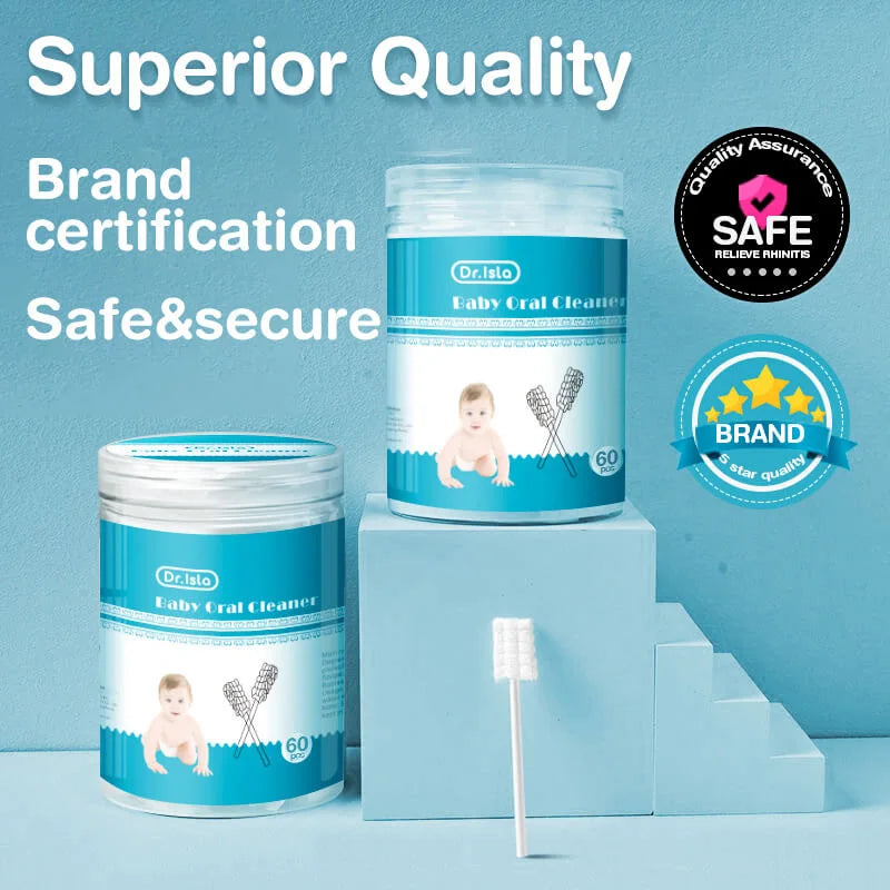 Cotons nettoyants buccaux bébé - soin langue et dents