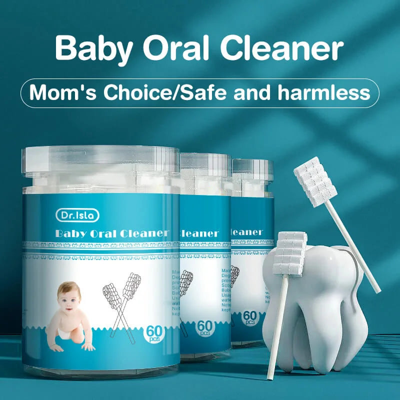 Cotons nettoyants buccaux bébé -  soin langue et dents