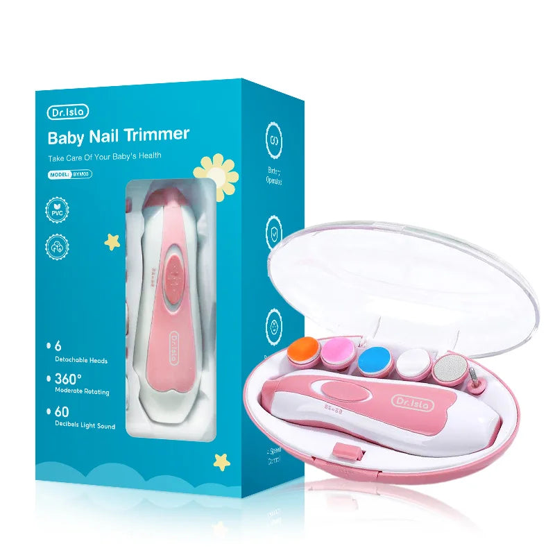 Lime à ongles électrique bébé  LED - silencieuse - 4 vitesses