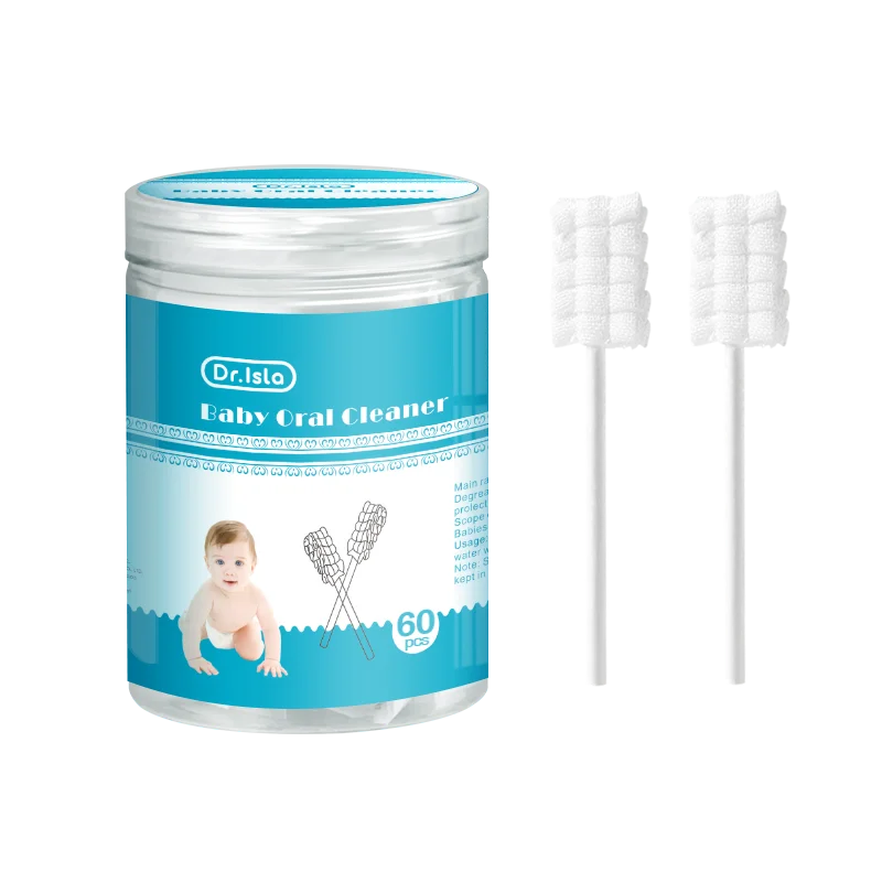 Cotons nettoyants buccaux bébé -  soin langue et dents